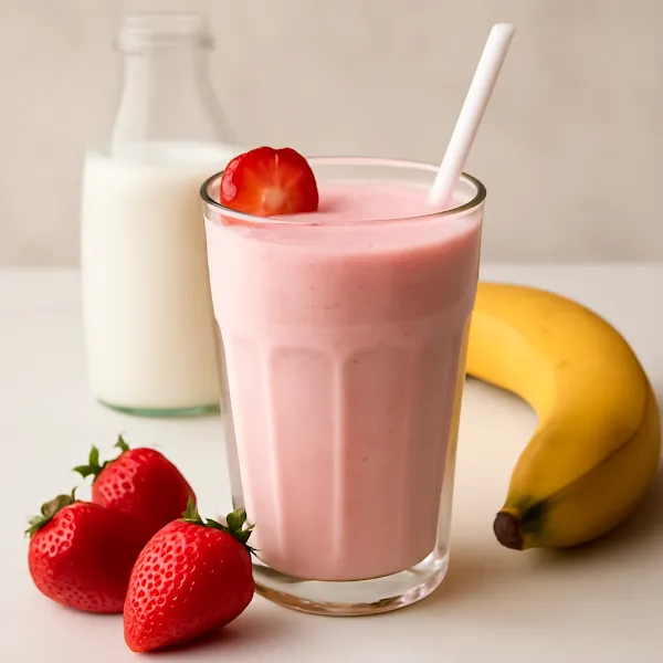 Banana & Milk & Strawberry Cocktail photo