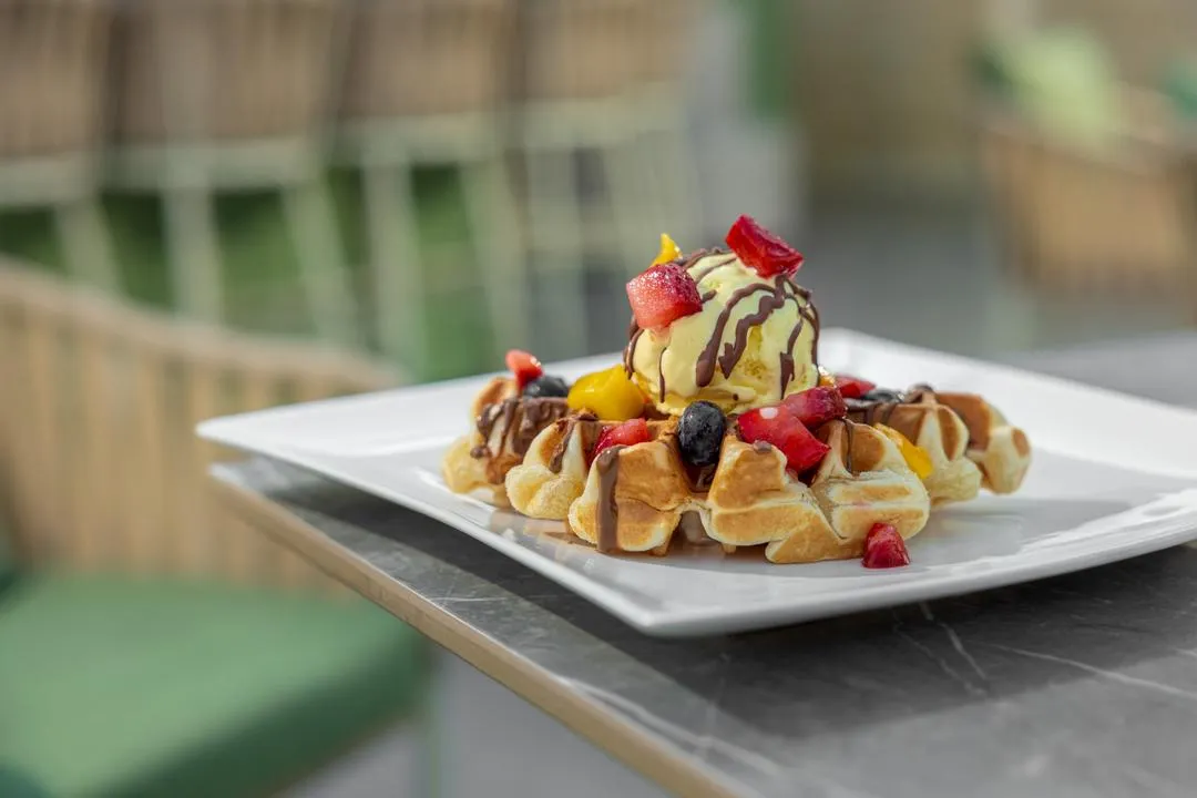 Chocolate mochi waffle