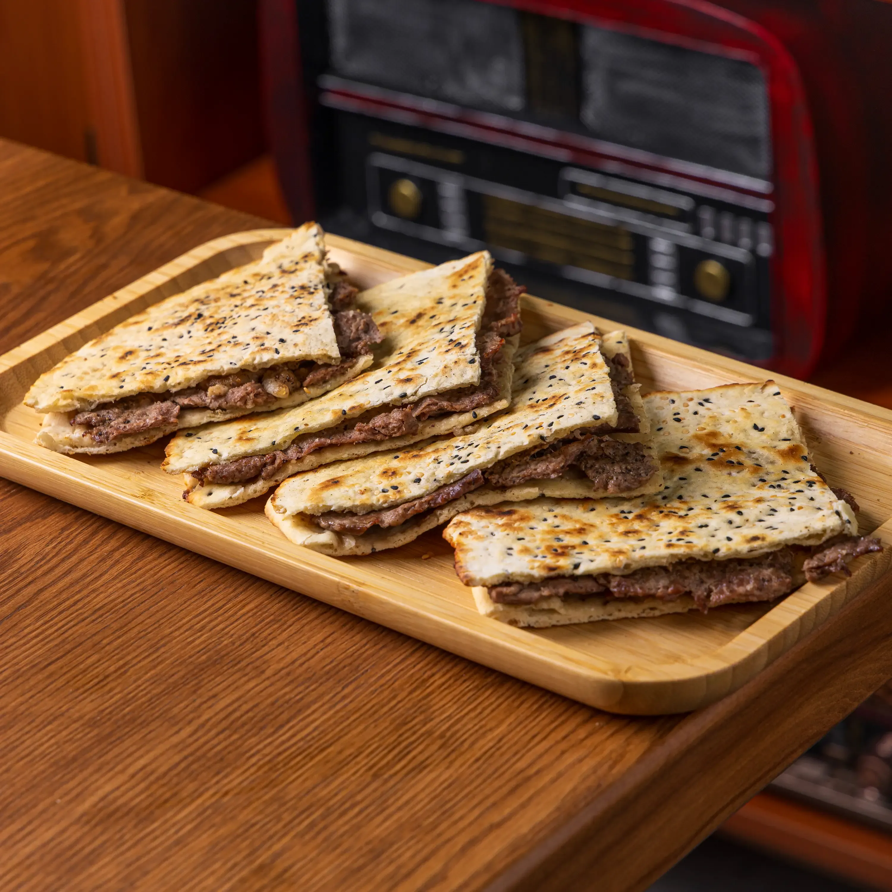 Meat Slices On Dough photo