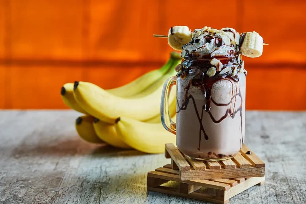 Milk banana and chocolate photo